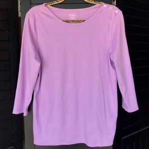 L.L Bean 3/4 Sleeve Lilac Top 💕